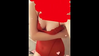 Sexy teen girl in a red lingerie