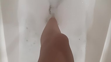 Foot fetish play in shower