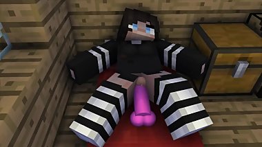 Minecraft girl fucked by dildo.