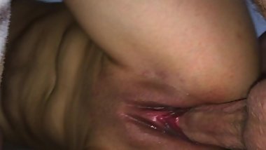 Nerd fucks slut doggystile at home