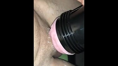 Amateur 19yr Teen CUMS TWICE In His Stealth Black STU Fleshlight