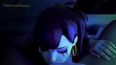 OVERWATCH D.VA FACE FUCK AT A PARTY - DISCKO ANIMATIONS