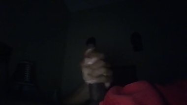 Teen stroking bbc and cumming on Snapchat while everyoneâ€™s asleep