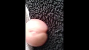 Rubbing my cock against a fleece pillow for 7 minutes.
