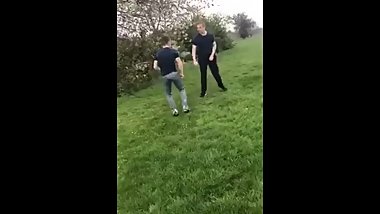 Mature Ginger Male Pummels Young Stocky Teen