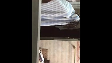 Spying on sister with perky tits #3 through window