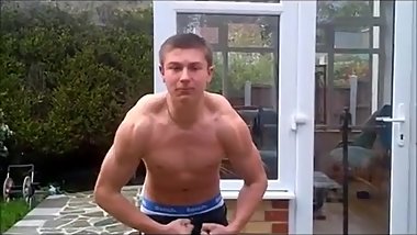 Teenagers Flexing