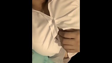 Minnie Thai College girl show in uniform big boobs