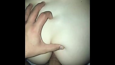 Teen white girl fucked in her ass on her parents couch