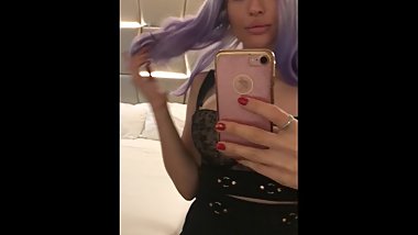 blue hair girl short video