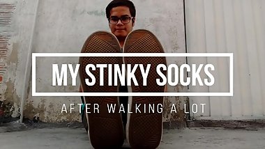 My stinky socks after walking a lot
