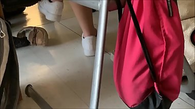 The best candid teen moccasin shoeplay