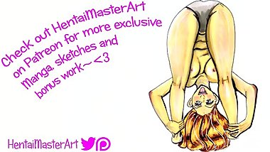 Sexy bend over Bratty Bri speed drawing fan art