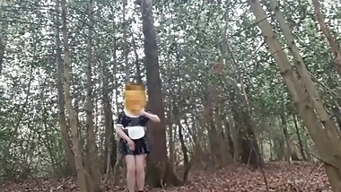 teen latex maid masturbates in the forest