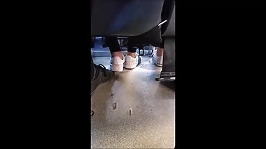 Candid trample in the bus