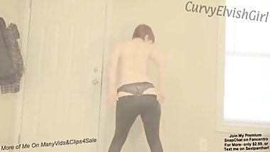 Tight shiny leather pants ass tease pawg leggings booty shaking